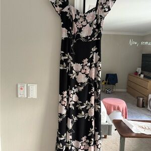 WAYF Black Floral Dress